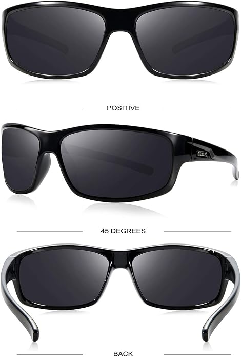 BEALER Polarized Sports Sunglasses for Men Lightweight TR90 Frame Sun Glasses Driving Cycling Fishing UV Protection Shades