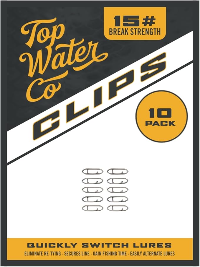 Top Water Co. Fishing Speed Clips - Durable Stainless Steel, Fast Lure Connector (Multiple Sizes)