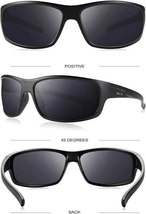 BEALER Polarized Sports Sunglasses for Men Lightweight TR90 Frame Sun Glasses Driving Cycling Fishing UV Protection Shades