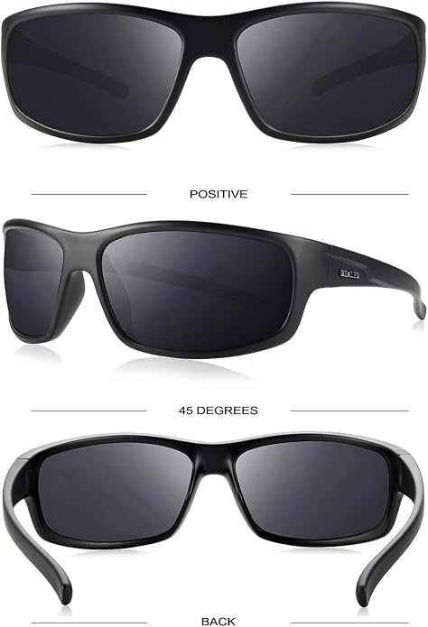 BEALER Polarized Sports Sunglasses for Men Lightweight TR90 Frame Sun Glasses Driving Cycling Fishing UV Protection Shades