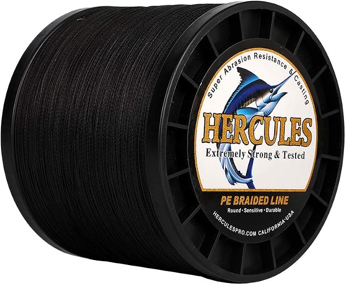 HERCULES Cost-Effective Super Strong 4 Strands Braided Fishing Line 6LB to 100LB Test for Salt-Water, 109/328 / 547/1094 Yards (100M / 300M / 500M / 1000M), Diam# 0.08MM - 0.55MM, Hi-Grade