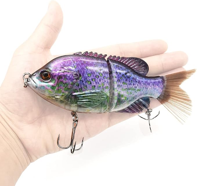 5.9in Multi Jointed Swimbait Fishing Lures Bait,2 Segment Big Giant Sinking Fishing Bass Lures,Crankbaits Swimbaits with Treble Hook