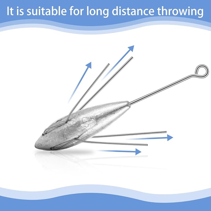 Sotiff 5 Pcs Sputnik Sinker Surf Fishing Weights Fishing Equipment Long Tail Surfing Surf Casting Sinkers Spider Weights for Catfish Near Sea Ocean Ship Breakwater Large River Beach Man Gift