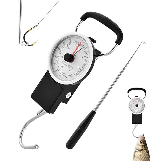 Fishing Scale,80lbs/35kg Fishing Gear with Built-in Measuring Tape,Fish Hook Remover Tool,Portable Hanging Fishings Weight Scale Luggage Scales with Hook,Fish Gifts for Men