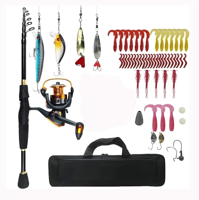 Zhong 2.4m Telescopic Fishing Rod & Reel Set, High-Density Carbon Fiber, Portable, Ergonomic Design, Perfect for Sea Fishing and Travel