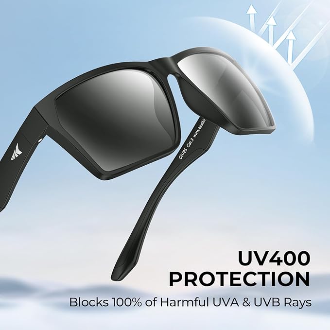 KastKing Beartrap Polarized Sports Fishing Sunglasses, With PuriVex Protective Lens Coating, Square Frame Design, Men Women