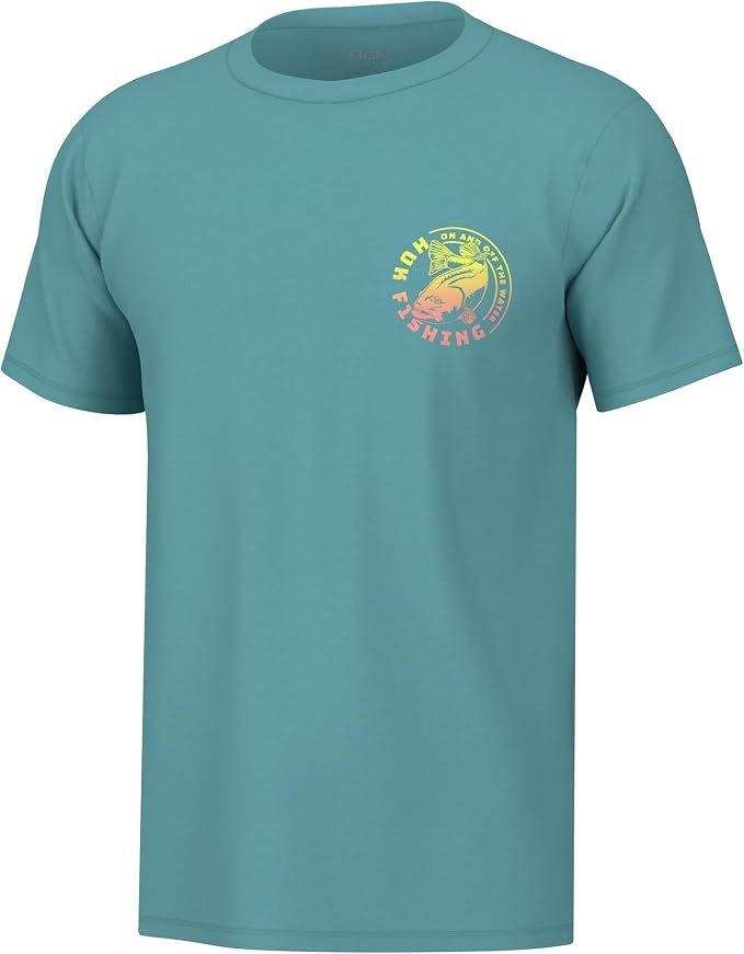 HUK Mens Fishing Graphic Tee, Performance Short Sleeve, Quick-Dry