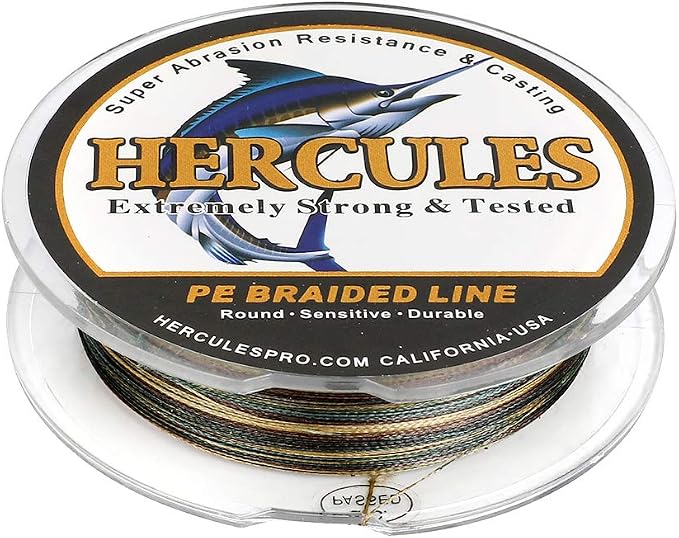 HERCULES Cost-Effective Super Strong 4 Strands Braided Fishing Line 6LB to 100LB Test for Salt-Water, 109/328 / 547/1094 Yards (100M / 300M / 500M / 1000M), Diam# 0.08MM - 0.55MM, Hi-Grade