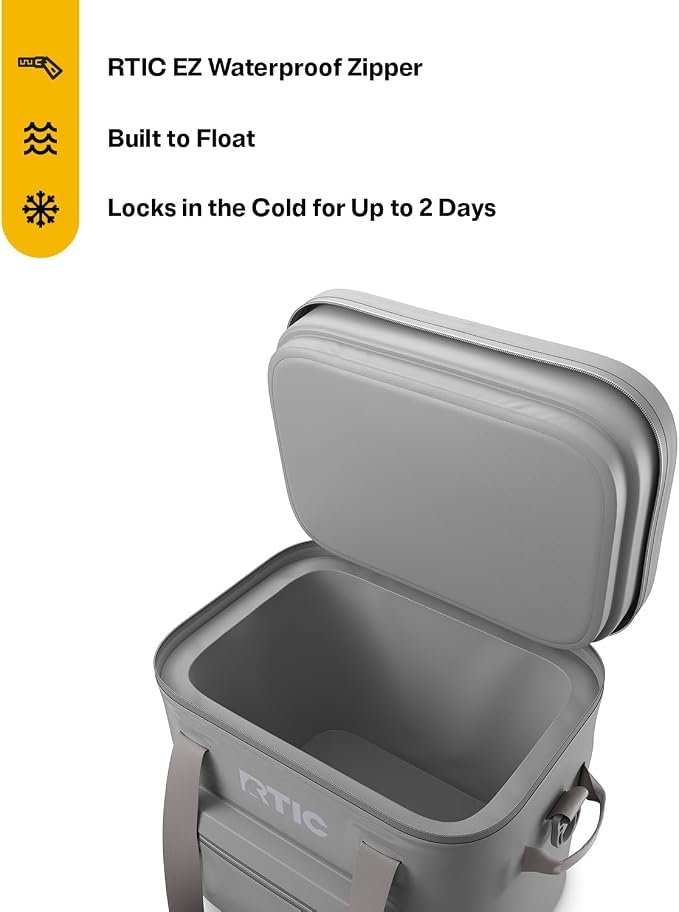 RTIC Ultra-Tough Soft Cooler Pro, Insulated, Waterproof, Leak Proof, Portable Floating Bag for Beverage, Drink, Lunch, Outdoor, Beach, Car, Camping, Picnic, Fishing, Boat