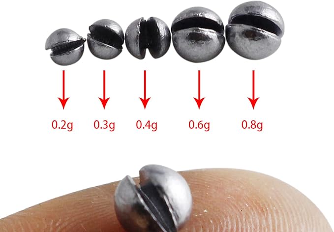 Joyiii Fishing Weights Sinkers 205pcs/100pcs Lead Split Shot Fishing Line Sinkers 5 Sizes Removable Egg Lead Assortment