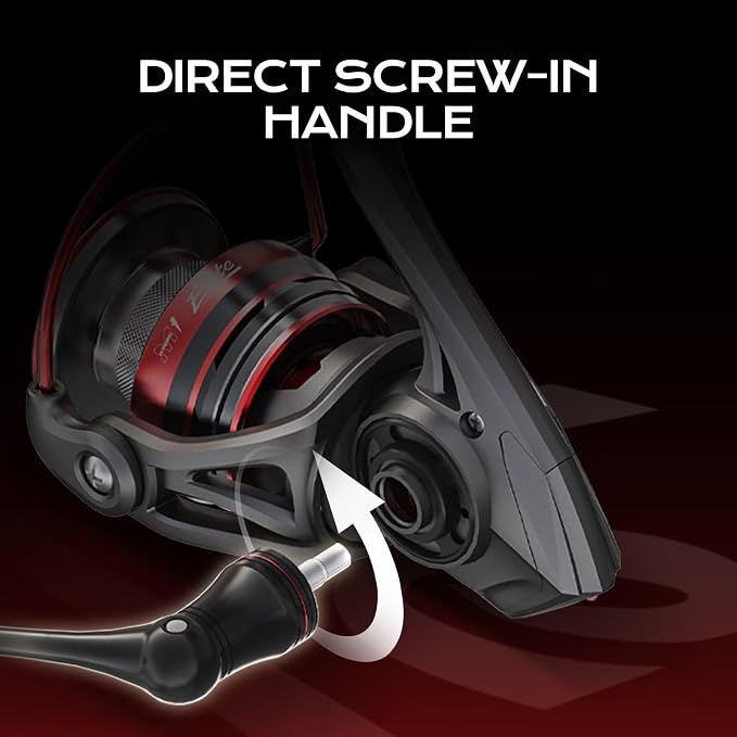 Handing M1 Elite Spinning Reels Fishing Reels Spinning 13.23 Lbs Max Drag Screw-in Handle Slow Oscillation System 5.2:1 Gear Ratio 9+1 Stainless BB Size 1000-4000