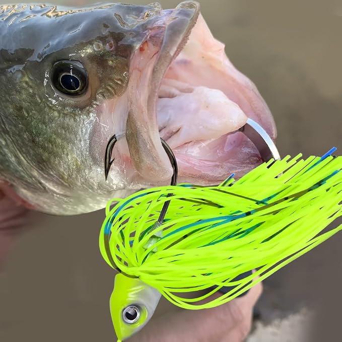 Spinnerbait Fishing Lure, Hard Metal Jig Spinner Baits Kits Swimbait for Bass Trout Pike Salmon Walleye Freshwater Saltwater 5pcs/Pack