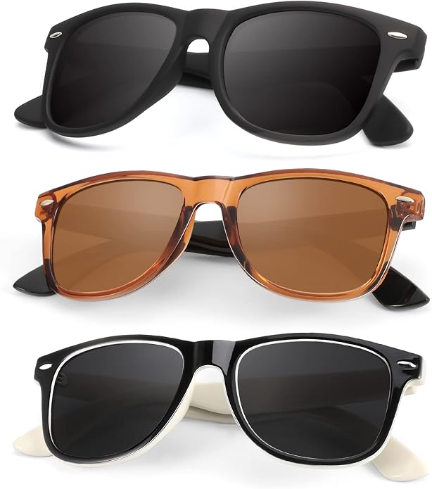 KALIYADI Polarized Sunglasses for Men and Women Matte Finish Sun glasses Color Mirror Lens UV Blocking (3 Pack)