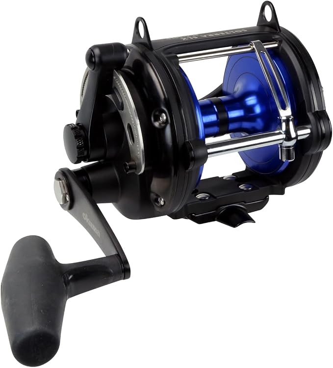 Okuma Solterra SLX Single Speed Levelwind Lever Drag Saltwater Trolling Reel, SLX-50Lb, 520yds-50lb, Black