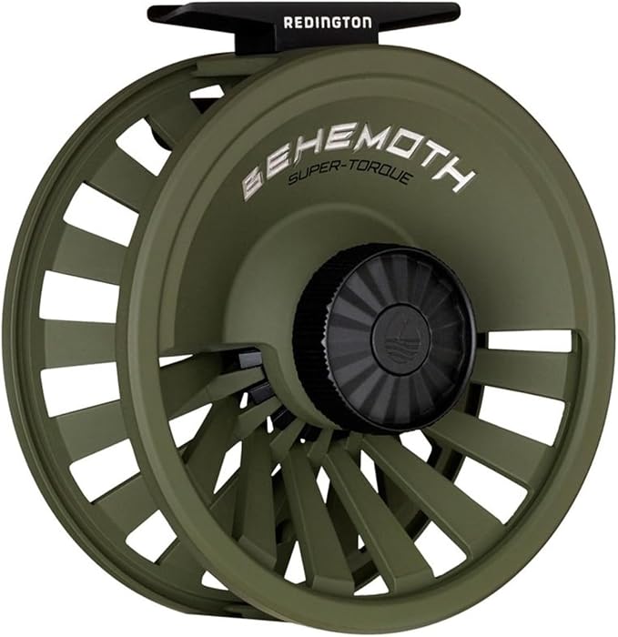 Redington Behemoth Fly Reel – Heavy-Duty Carbon Drag, Large Arbor, Die-Cast Frame & Deep V-Spool – Freshwater & Saltwater Fly Fishing Reel for Trout, Bass, Salmon & Big Game