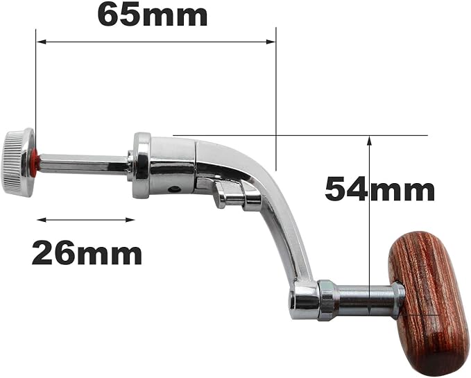 heyous Stainless Steel Fishing Spinning Reel Handle Replacement Part Fishing Accessories, Silver Tone