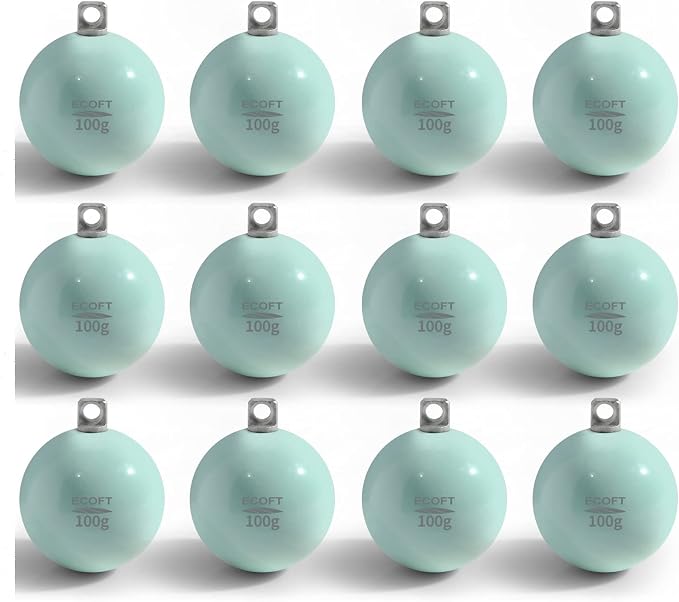 Lead Free Fishing Weights Sinkers 20g-200g Coated Egg Sinkers Cannonball Weights Assorted Sizes Bag and Fishing Weights Assortment Box Non-Lead Fishing Weights Saltwater Freshwater