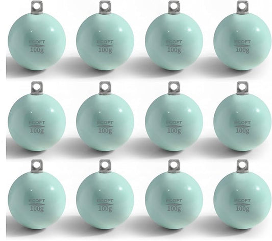Lead Free Fishing Weights Sinkers 20g-200g Coated Egg Sinkers Cannonball Weights Assorted Sizes Bag and Fishing Weights Assortment Box Non-Lead Fishing Weights Saltwater Freshwater