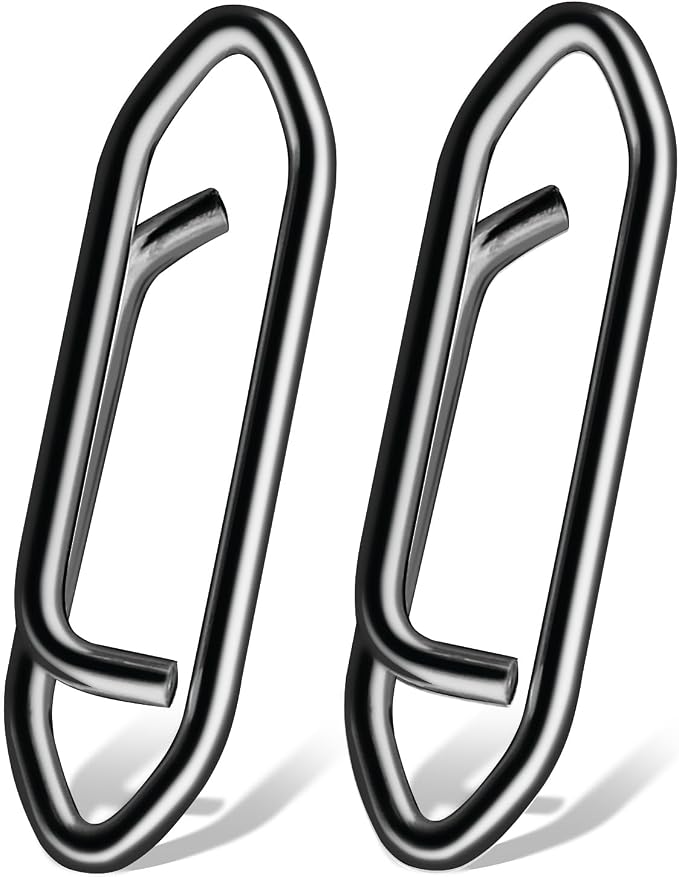 AMYSPORTS High Strength Fishing Snap Saltwater Stainless Connector Snaps Swivels Tackle Steel Power Fishing Clip Lure Quick Change Black Nickel