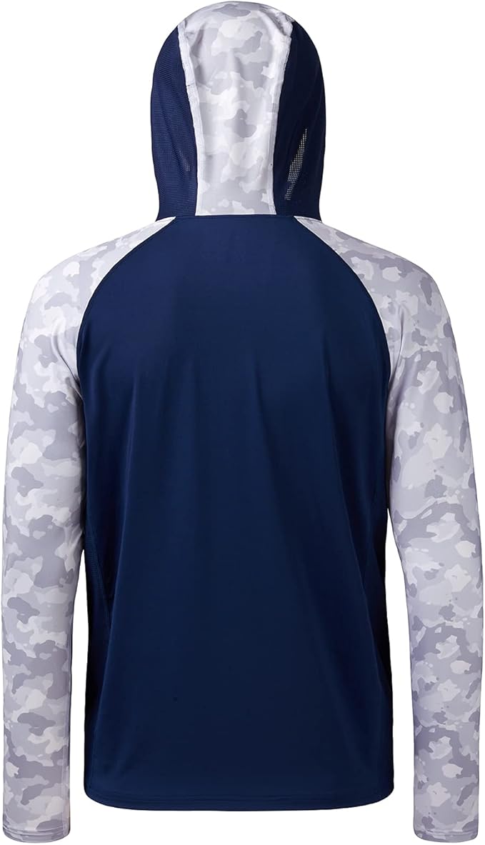 BASSDASH Men’s UPF 50 Performance Fishing Shirt Cooling Hoodie Camo Long Sleeve FS17M