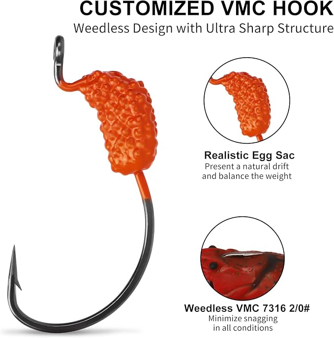 TRUSCEND Duramax Pre-Rigged Fishing Lures with BKK Jig Hooks, 10X Tear-Resistant TPE Soft Swimbaits for Bass Striper Trout Crappie Walleye Grouper, Lifelike Fishing Baits for Saltwater and Freshwater