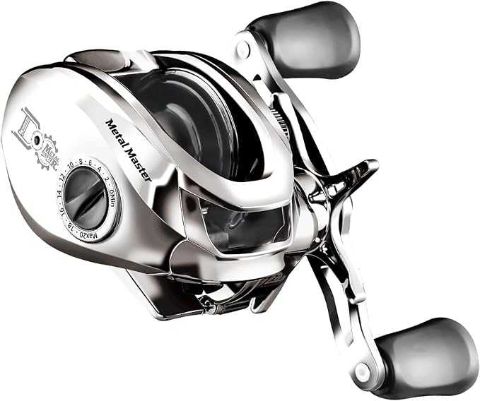 HAUT TON Matel Master Advanced Version Baitcaster reels,6.2:1Gear Ratio,5+1Ball Bearing,Bait clickers,12Lb Drag System Fishing Reels,for Saltwater,Freshwater