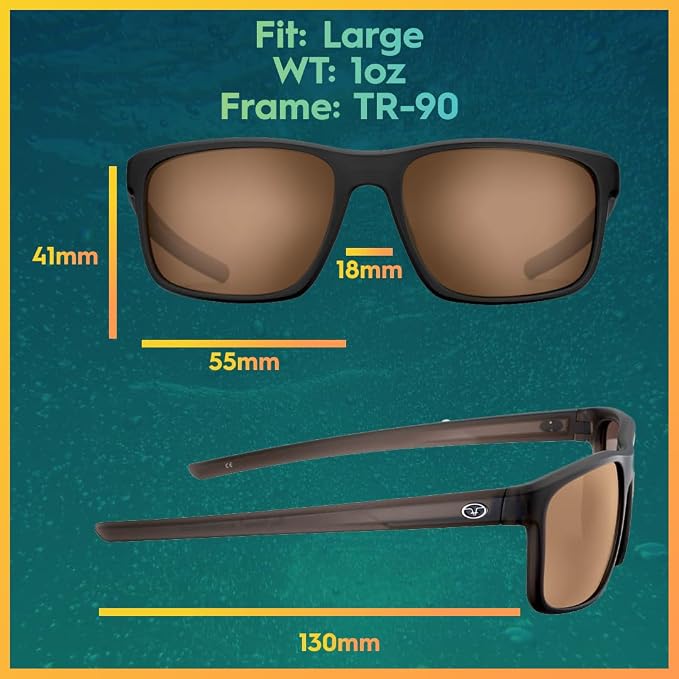Flying Fisherman Rip Current Polarized Sunglasses with 100% UVA Protection for Fishing, Biking, Golf, Hiking, Beach, Driving