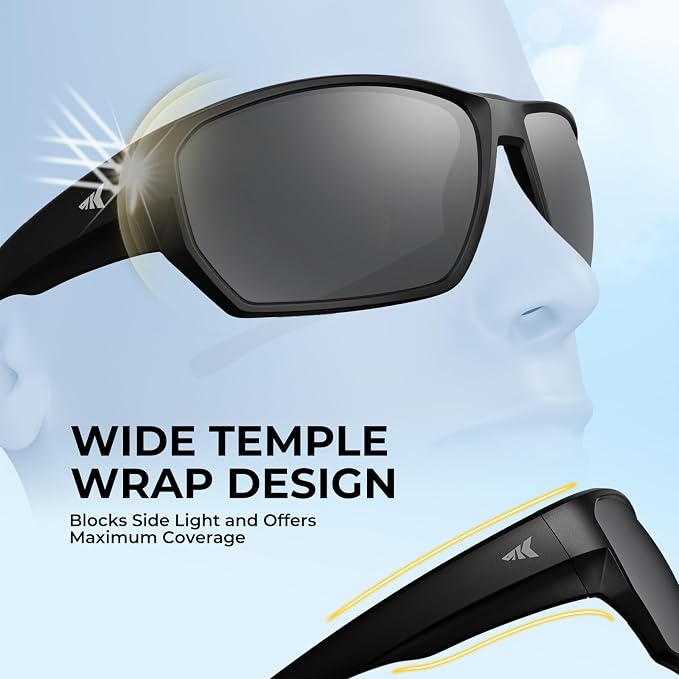 KastKing Merced Floating Polarized Sports Sunglasses, With PuriVex Protective Lens Coating, Lightweight TPX Frame, Men Women