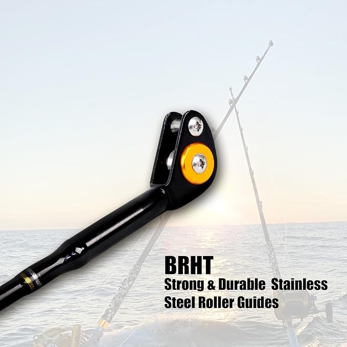 Fiblink 1-Piece Saltwater Offshore Trolling Rod 6-Feet Big Game Rod Conventional Boat Fishing Pole