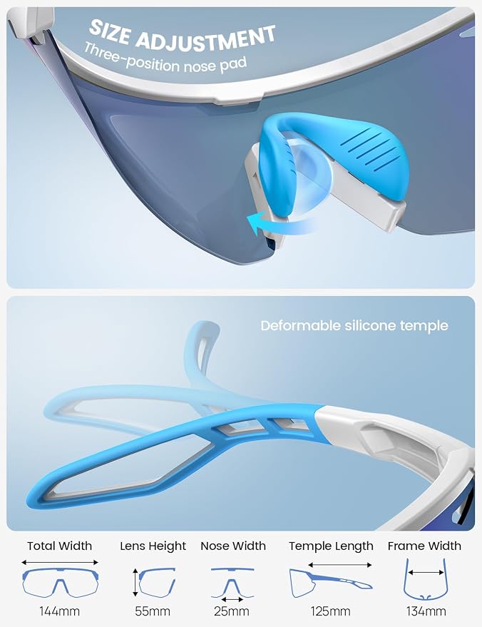 Lamicall 24g Polarized Sports Sunglasses for Men Women - UV400 Protection Sun Glasses for Baseball Running Cycling Fishing