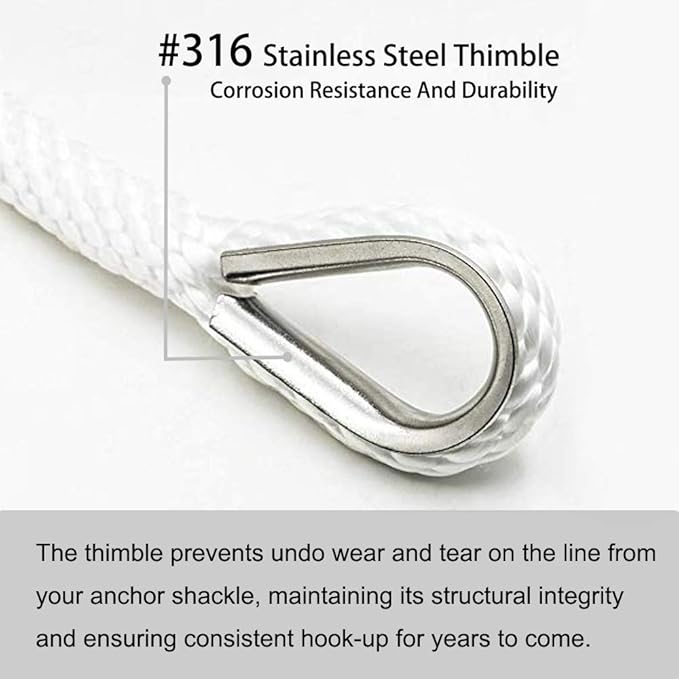 Young Marine Anchor line Anchor Rope Solid Braided Multifilament Polypropylene 3/8'' x50