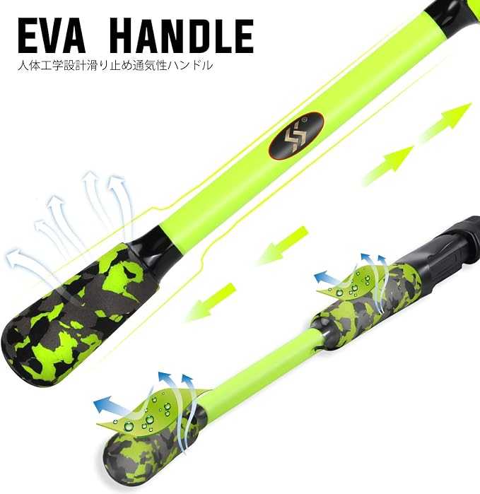 Sougayilang IM7 Graphite Fishing Rod – 2-Piece Casting & Spinning, Medium/Medium Heavy Power, Stainless Steel Guides with Zirconium Rings, EVA Handle & Hook Keeper for Bass, Trout, Walleye, Catfish