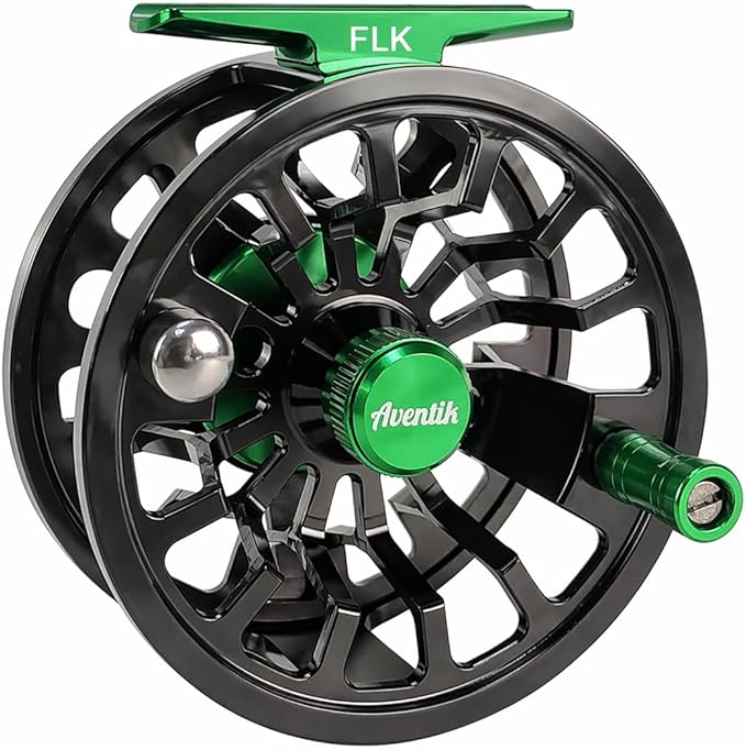Aventik FLK II Fly Fishing Reel Aluminum Trout 3/5, 5/7, 7/9wt Large Arbor Freshwater Fly Reel with Line.