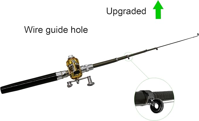 Jatzde Mini Portable Pocket Fish Rod Pen Aluminum Alloy Fishing Rod Pole Reel Combos…