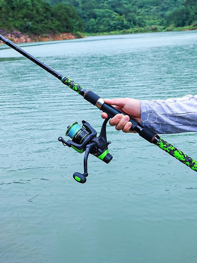 Sougayilang 3 Piece Surf Fishing Rod Combo Medium/Heavy Travel Spinning Rod with 5000 Size Reel Baitfeeder Combo(9'/10'/11'12')