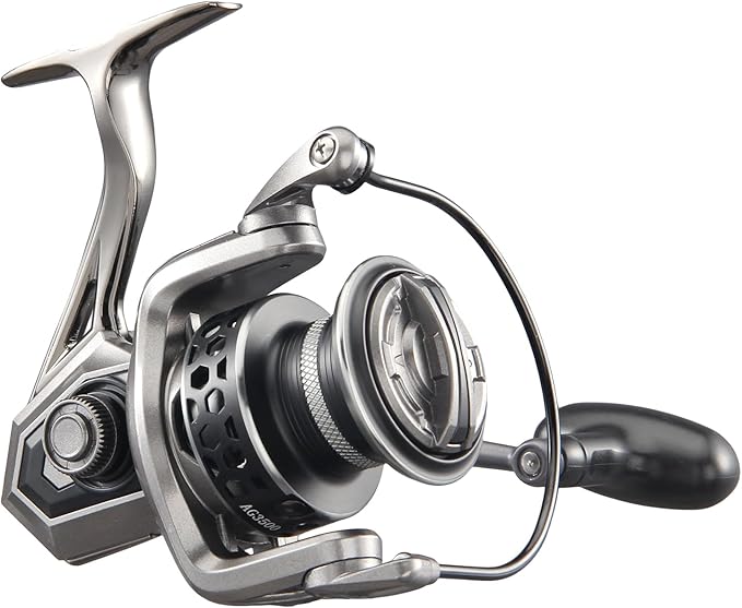 AG Spinning Reel, Freshwater and Saltwater Spinning Fishing Reels, 5+1BB, 22LBs Max Drag, 5.2 Gear Ratios, CNC Aluminum Spool & Handle