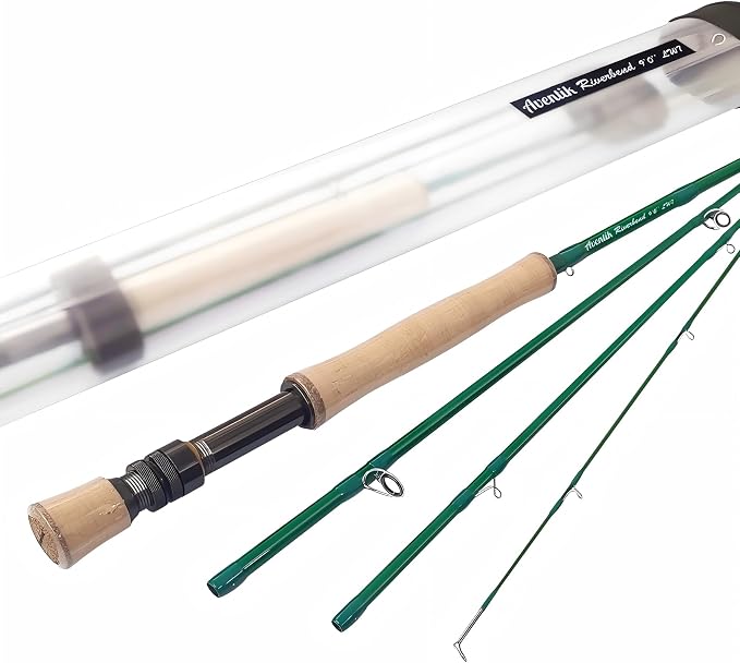Aventik Fly Fishing Riverbend Series Fly Rod IM8 Graphite Blank 0/1/2/3/4/5/6/7/8 wt Rods, 6/7/8/9/10ft Lightweight Fly Fishing Rod Medium Fast Action