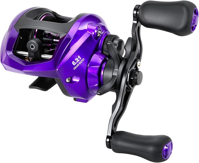 Sougayilang Baitcasting Fishing Reel, 8:1 High Speed Gear Ratio Super Smooth and Powerful Low Profile Baitcaster Reel with Maganic Brake System for Freshwater,Saltwater