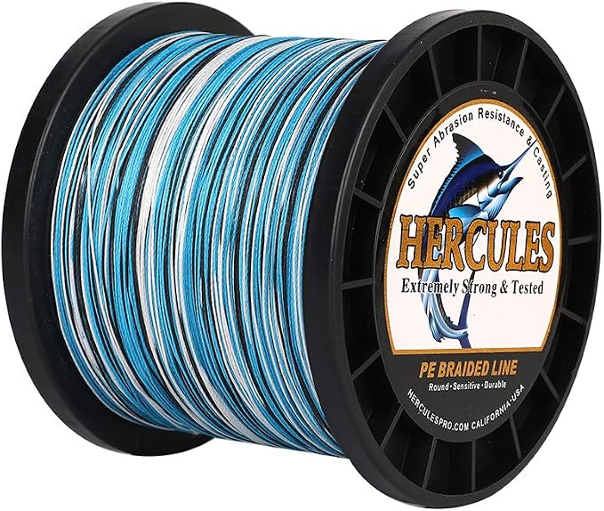 HERCULES Cost-Effective Super Strong 4 Strands Braided Fishing Line 6LB to 100LB Test for Salt-Water, 109/328 / 547/1094 Yards (100M / 300M / 500M / 1000M), Diam# 0.08MM - 0.55MM, Hi-Grade