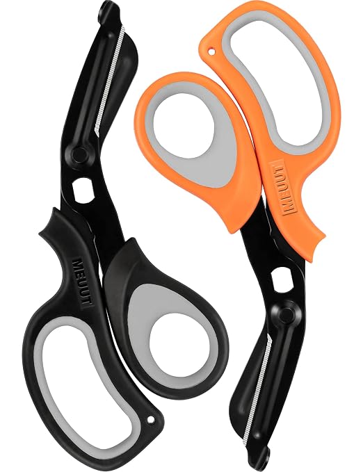 MEUUT 2 Pack Medical Scissors Trauma Shears for Left and Right Hand-8 inch Patented Bandage Scissor Heavy Duty Surgical Grade EMT Scissors for EMT Workers Doctors Nurses