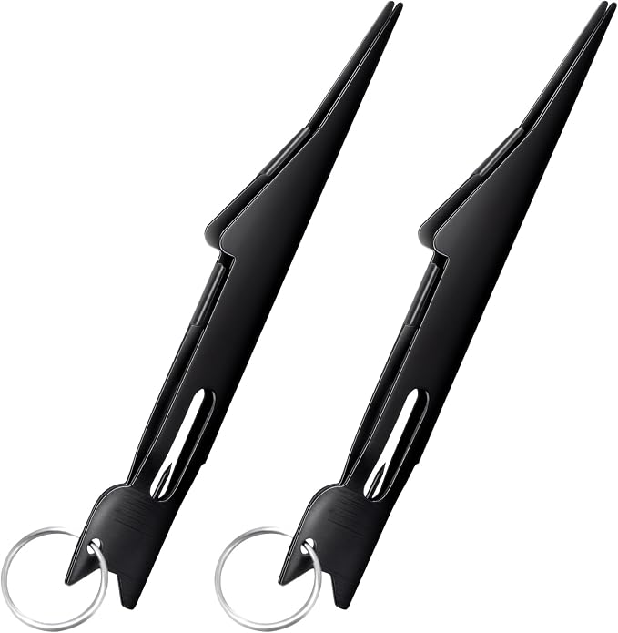 HINZIC 2 Pack Fast Knot Tyer for Fishing Line, Stainless Steel Quick Fly Nail Knot Tying Tool Equipment for Fishing Hooks Lures Ties