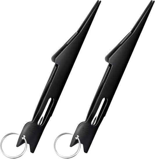 HINZIC 2 Pack Fast Knot Tyer for Fishing Line, Stainless Steel Quick Fly Nail Knot Tying Tool Equipment for Fishing Hooks Lures Ties