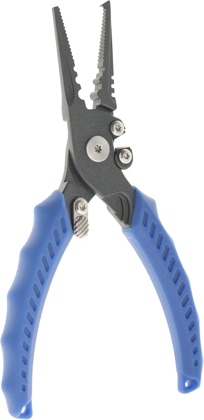 Reaction Tackle Fishing Pliers 7" & 9" Stainless Steel - Split Ring or Straight Nose Pliers with Braid Cutter, Hook Remover & Crimper - Teflon Coated Saltwater Fishing Pliers with Sheath & Lanyard