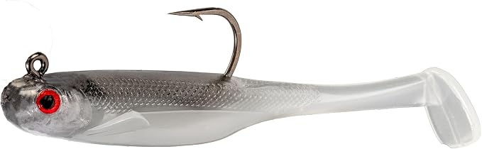 Strike King Homing Minnow Fishing Lure, Pre-Rigged Soft Plastic Swimbait, 3-Pack