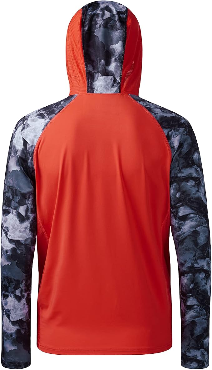 BASSDASH Men’s UPF 50 Performance Fishing Shirt Cooling Hoodie Camo Long Sleeve FS17M