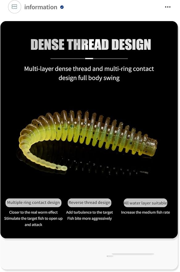 50-Piece 5ColorsTPE Threaded Needle-Tail Soft Lure - Lifelike Worm-Shaped Artificial Bait for Freshwater Fishing 1.57in 0.012oz 1.97in 0.026oz