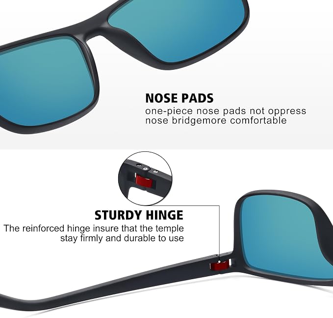 STORYCOAST Polarized Sunglasses for Men Women Classic Square Sports Fishing Running Golf Sun Glasses UV Protection