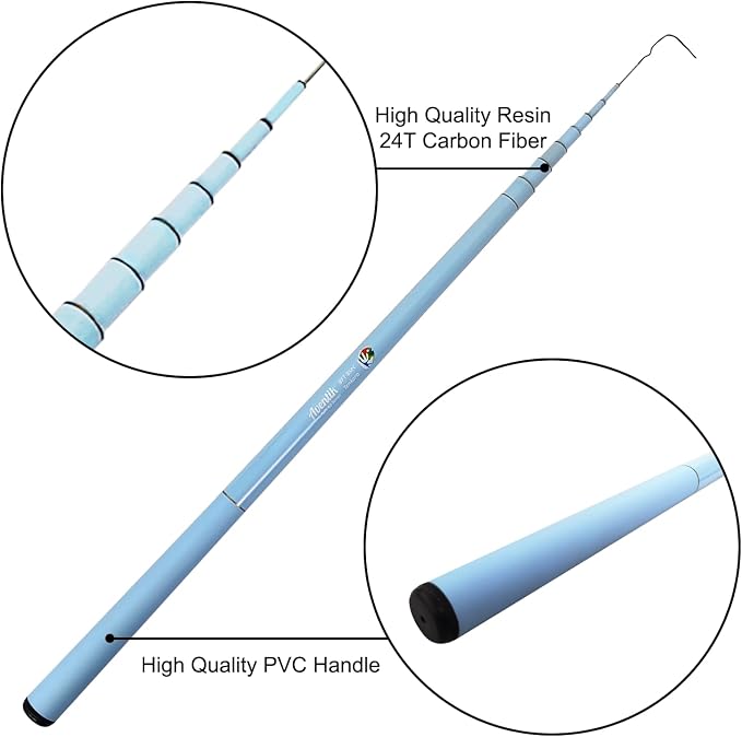 Aventik FreshStart Tenkara Rod in 7ft/8ft,Action 7:3 Complete Beginner Tenkara Rod Kit, 24T Carbon Fiber, Easy to Cast Flexible Durable Lightweight and Compact