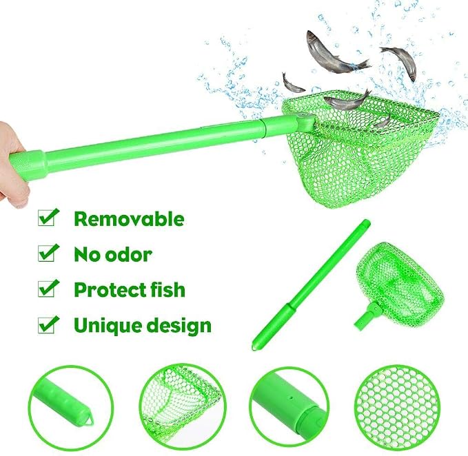 Fishing Net, TSYAN Bug Net Catching Crab Insect Nets Beach Toys Floating Bait Butterflies Colorful Nets for Kids Outdoor Playing 16 inches