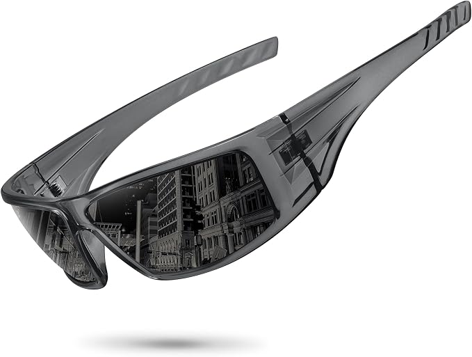 Polarized Sports Sunglasses for Men Women Unbreakable Frame Cycling Fishing Wrap Around Sunglasses UV400 Protection